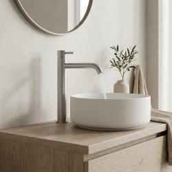 Aquanello Eterna Mitigeur de lavabo à levier haut pour vasque, en acier inoxydable, modèle ET1100-02